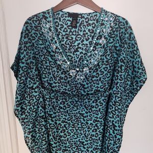 leopard print kimono shirt